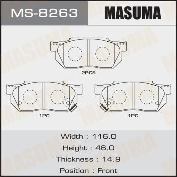 MASUMA MS-8263 - Комплект гальм, барабанний механізм avtolavka.club