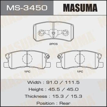 MASUMA MS-3450 - Комплект гальм, барабанний механізм avtolavka.club