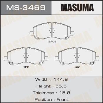 MASUMA MS-3469 - Комплект гальм, барабанний механізм avtolavka.club