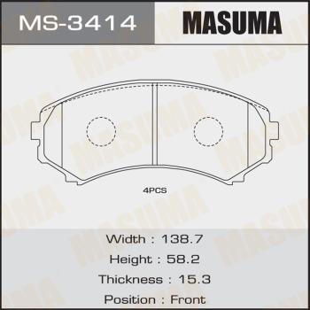MASUMA MS-3414 - Комплект гальм, барабанний механізм avtolavka.club
