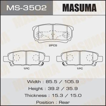 MASUMA MS-3502 - Комплект гальм, барабанний механізм avtolavka.club
