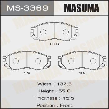 MASUMA MS-3369 - Комплект гальм, барабанний механізм avtolavka.club