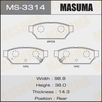 MASUMA MS-3314 - Комплект гальм, барабанний механізм avtolavka.club