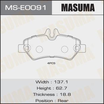 MASUMA MS-E0091 - Комплект гальм, барабанний механізм avtolavka.club