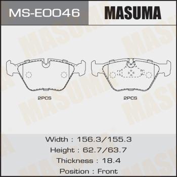 MASUMA MS-E0046 - Комплект гальм, барабанний механізм avtolavka.club