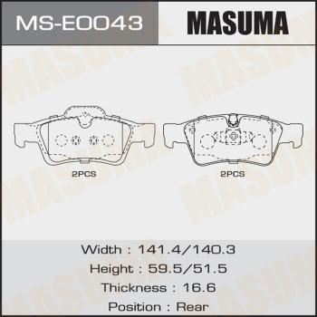 MASUMA MS-E0043 - Комплект гальм, барабанний механізм avtolavka.club