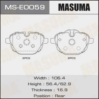 MASUMA MS-E0059 - Комплект гальм, барабанний механізм avtolavka.club