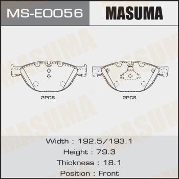 MASUMA MS-E0056 - Комплект гальм, барабанний механізм avtolavka.club