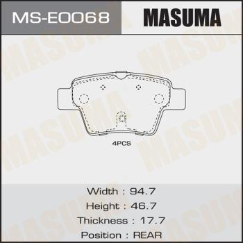 MASUMA MS-E0068 - Комплект гальм, барабанний механізм avtolavka.club