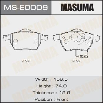 MASUMA MS-E0009 - Комплект гальм, барабанний механізм avtolavka.club