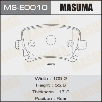 MASUMA MS-E0010 - Комплект гальм, барабанний механізм avtolavka.club