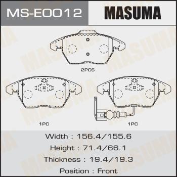 MASUMA MS-E0012 - Комплект гальм, барабанний механізм avtolavka.club
