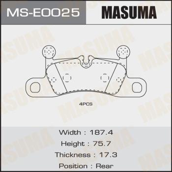 MASUMA MS-E0025 - Комплект гальм, барабанний механізм avtolavka.club