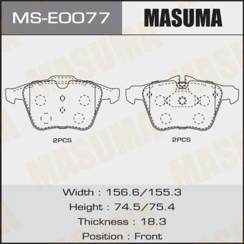 MASUMA MS-E0077 - Комплект гальм, барабанний механізм avtolavka.club