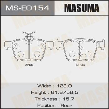 MASUMA MS-E0154 - Комплект гальм, барабанний механізм avtolavka.club