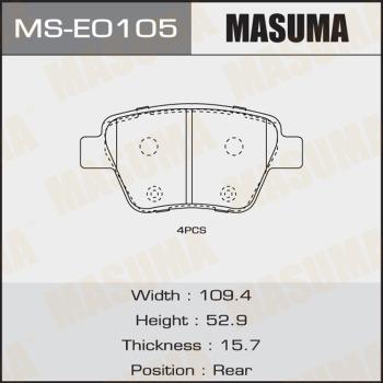 MASUMA MS-E0105 - Комплект гальм, барабанний механізм avtolavka.club