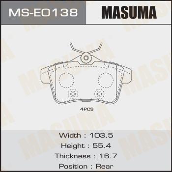 MASUMA MS-E0138 - Комплект гальм, барабанний механізм avtolavka.club