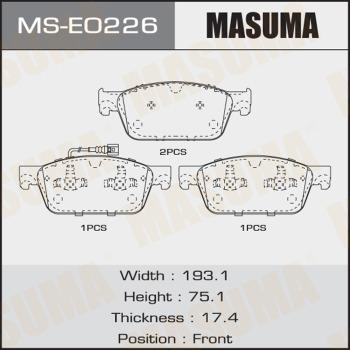 MASUMA MS-E0226 - Комплект гальм, барабанний механізм avtolavka.club