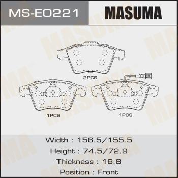 MASUMA MS-E0221 - Комплект гальм, барабанний механізм avtolavka.club