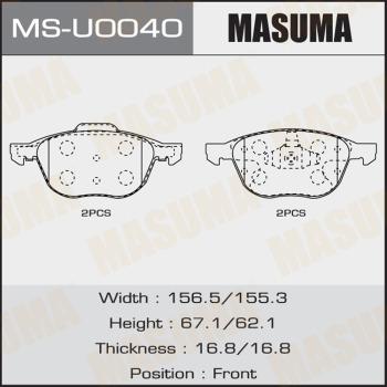 MASUMA MS-U0040 - Комплект гальм, барабанний механізм avtolavka.club