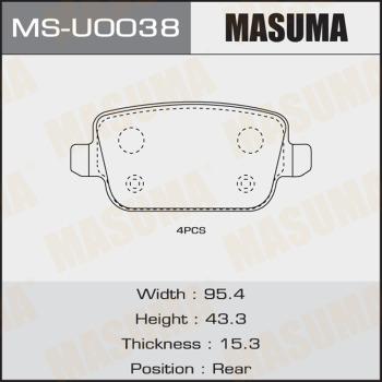 MASUMA MS-U0038 - Комплект гальм, барабанний механізм avtolavka.club