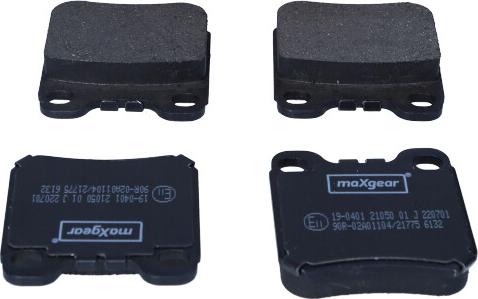 Maxgear 19-0401 - Гальмівні колодки, дискові гальма avtolavka.club