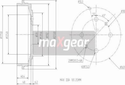 Maxgear 19-1061 - Гальмівний барабан avtolavka.club