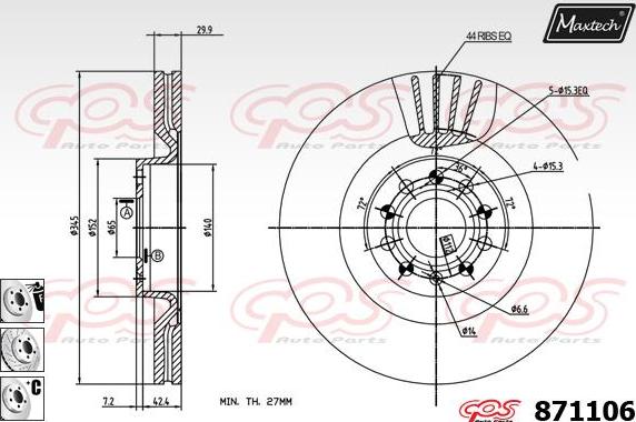 Maxtech 5271035 - Поворотний кулак, підвіска колеса avtolavka.club