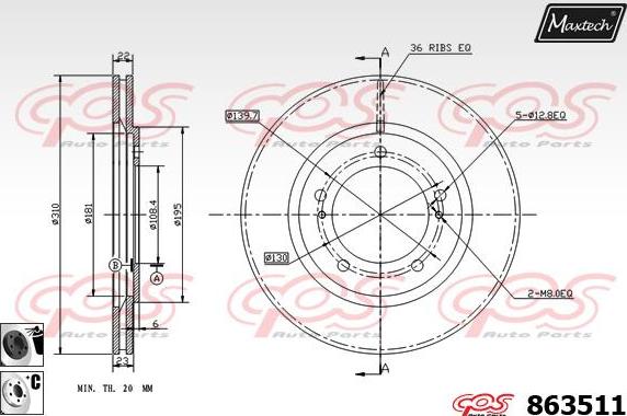 Maxtech 5271030 - Поворотний кулак, підвіска колеса avtolavka.club