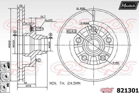 Maxtech 5272012 - Поворотний кулак, підвіска колеса avtolavka.club