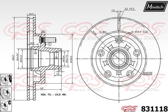 Maxtech 72944040 - Поршень, корпус скоби гальма avtolavka.club