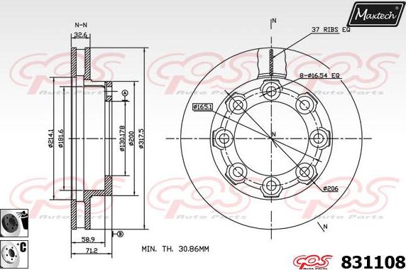 Maxtech 855097 - Гальмівний диск avtolavka.club