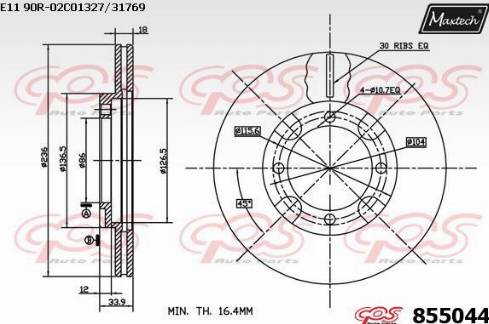 Maxtech 855044.0000 - Гальмівний диск avtolavka.club