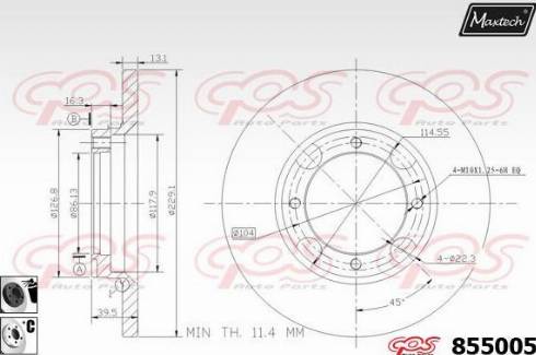 Maxtech 855005.6060 - Гальмівний диск avtolavka.club