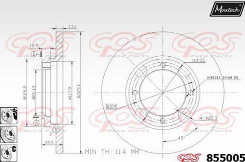 Maxtech 855005.6880 - Гальмівний диск avtolavka.club