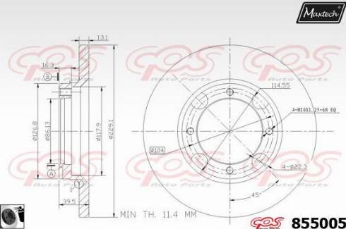 Maxtech 855005.0060 - Гальмівний диск avtolavka.club