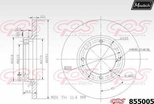 Maxtech 855005.0000 - Гальмівний диск avtolavka.club