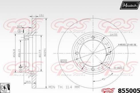 Maxtech 855005.0080 - Гальмівний диск avtolavka.club