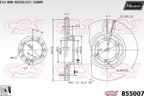 Maxtech 855007.0080 - Гальмівний диск avtolavka.club