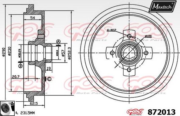 Maxtech 855007 - Гальмівний диск avtolavka.club