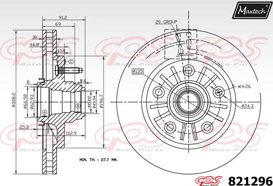 Maxtech 855039 - Гальмівний диск avtolavka.club