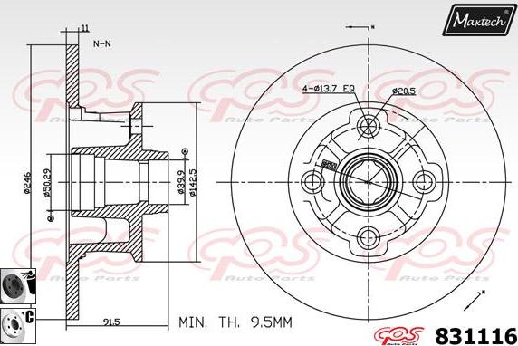 Maxtech 855100 - Гальмівний диск avtolavka.club