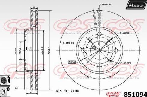 Maxtech 851094.6060 - Гальмівний диск avtolavka.club