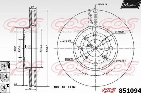 Maxtech 851094.6880 - Гальмівний диск avtolavka.club