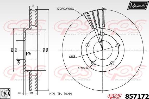 Maxtech 851094 - Гальмівний диск avtolavka.club