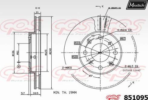 Maxtech 851095.0000 - Гальмівний диск avtolavka.club