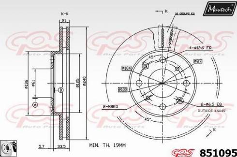 Maxtech 851095.0080 - Гальмівний диск avtolavka.club