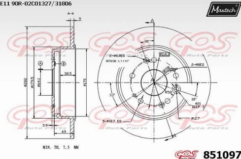 Maxtech 851097.0000 - Гальмівний диск avtolavka.club