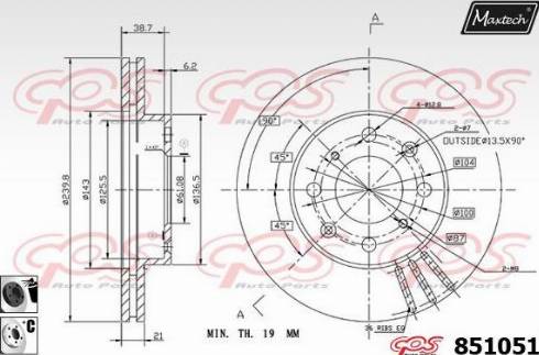 Maxtech 851051.6060 - Гальмівний диск avtolavka.club