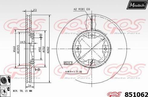 Maxtech 851062.6060 - Гальмівний диск avtolavka.club